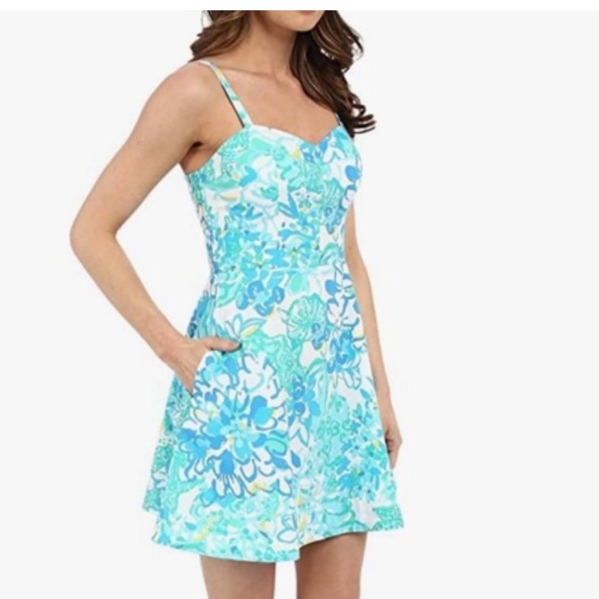 Lilly Pulitzer Rosemarie And Willow Blue And White Floral Mini Dress
